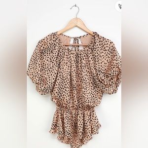 Leopard Print Backless Shirt